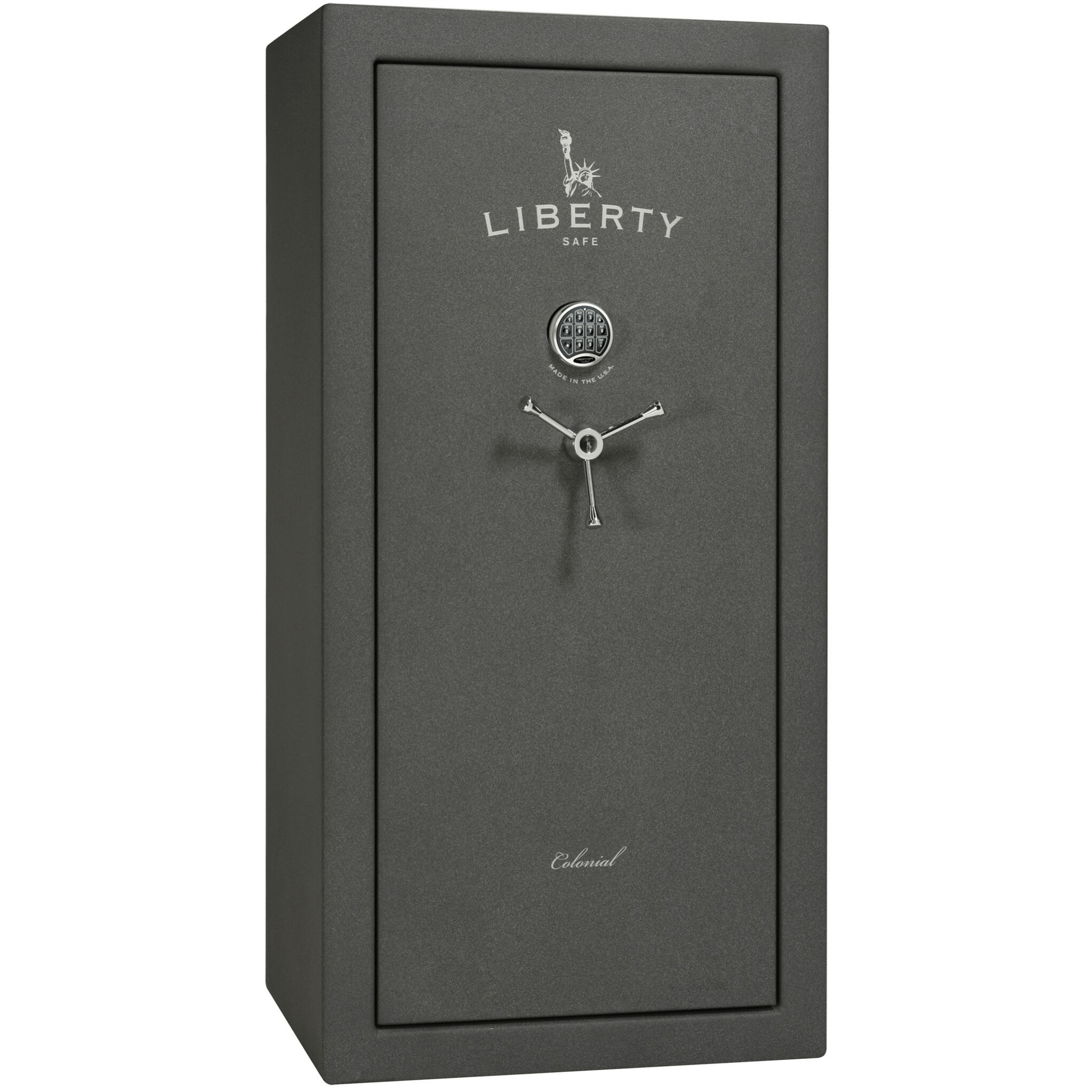 Colonial Series | Level 4 Security | 75 Minute Fire Protection | 23 | DIMENSIONS: 60.5"(H) X 30"(W) X 22"(D*) | Granite Textured | Electronic Lock